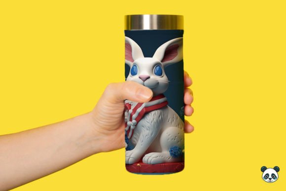 3D Patriotic Rabbit Tumbler Wrap PNG: A Professional Asset for Seasonal Sublimation