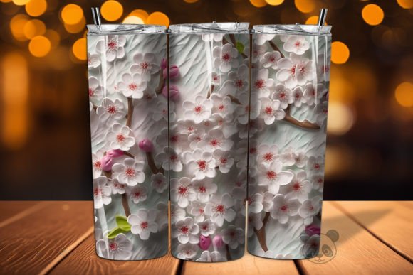 Bringing Spring to Life with 3D Cherry Blossoms Seamless Pattern 6