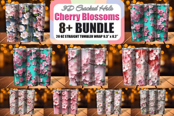 Cherry Blossoms Seamless Pattern Bundle for Creators