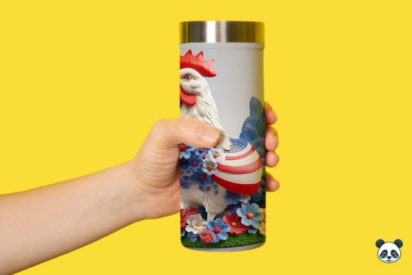 Creating Custom 4th of July Drinkware with the 3D Patriotic Hen Tumbler Wrap Design