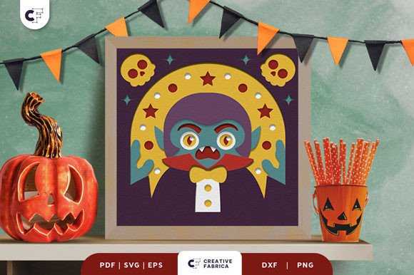 Cute Vampire 3D Paper Cut Light Box Guide