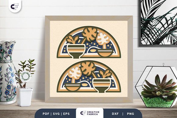 Elevate Your Home Decor with the Boho Vases 3D Shadow Box SVG