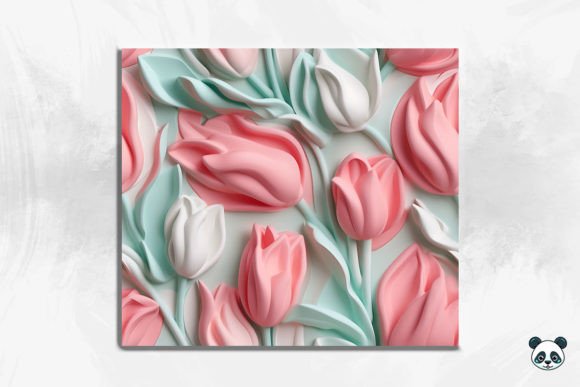 Elevate Your Sublimation Projects with 3D Tulip Flower Seamless Pattern 8