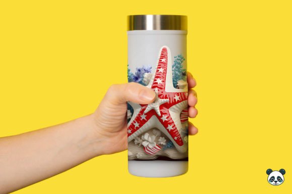 Elevating Sublimation Craftsmanship with the 3D Patriotic Starfish Tumbler Wrap PNG