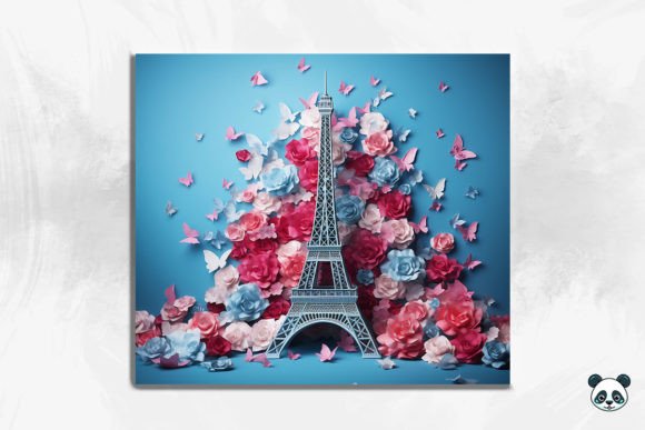 Elevating Sublimation Projects with the 3D Eiffel Tower Tumbler Wrap PNG 3 Design