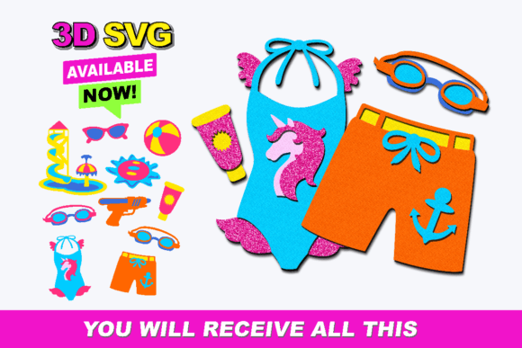 Evaluating Summer Silhouette Elements 3D SVG for Crafting Projects
