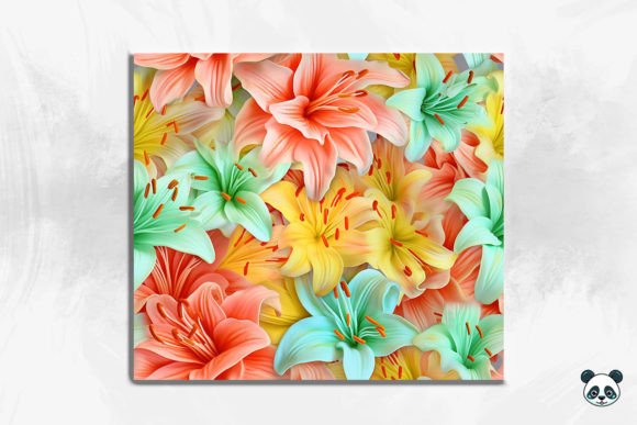 Evaluating the 3D Lily Flower Seamless Pattern 8 for Sublimation Projects