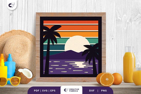 Evaluating the Retro Seaside 3D Shadow Box SVG for Paper Crafting