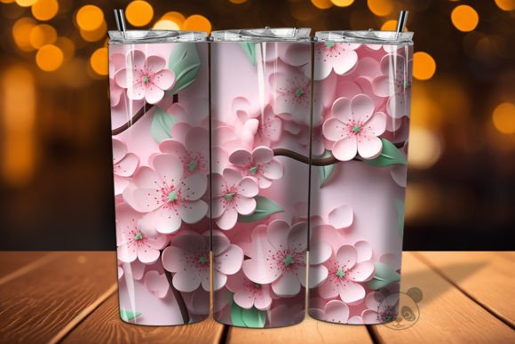 Mastering 3D Cherry Blossoms Seamless Pattern 3 for Flawless Tumbler Sublimation