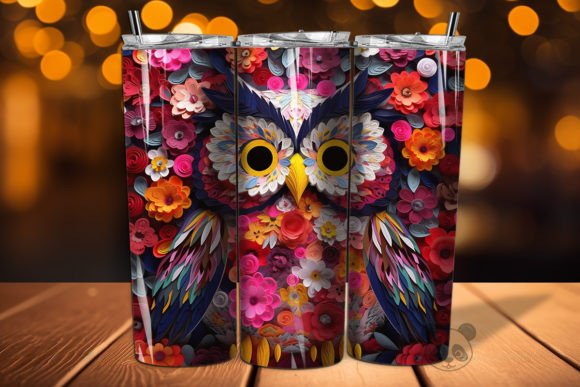 Owl 3D Embroidered Tumbler Wrap 16 Design