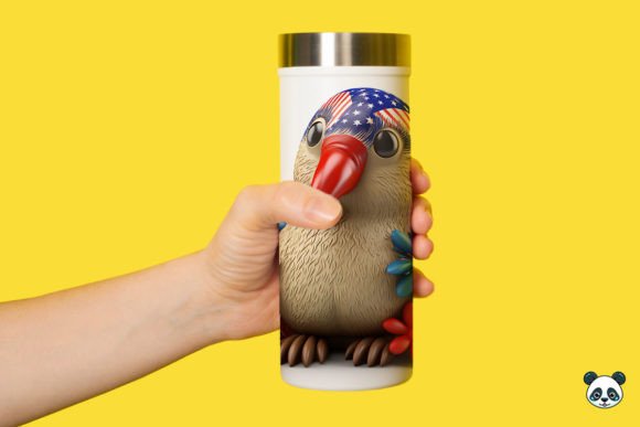 Patriotic 3D Kiwi Tumbler Wrap PNG 3 Guide