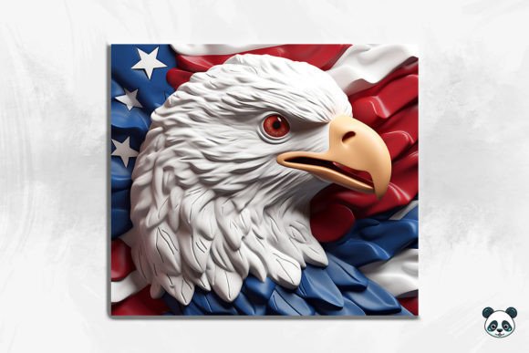 Patriotic Eagle 3D Tumbler Wrap: Bold Sublimation Design