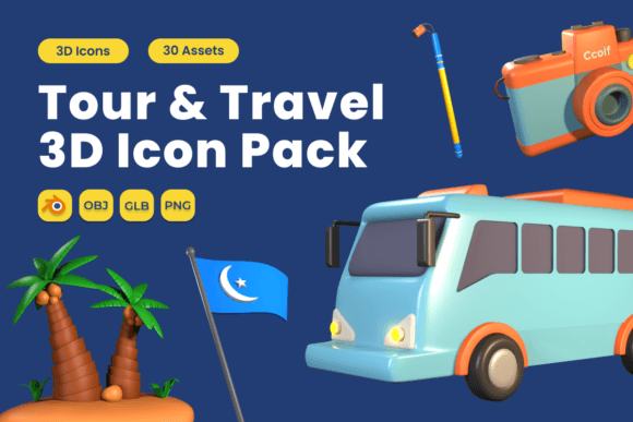 Tour and Travel 3D Icon Pack Vol 3: Elevating Digital Storytelling for Modern Creators