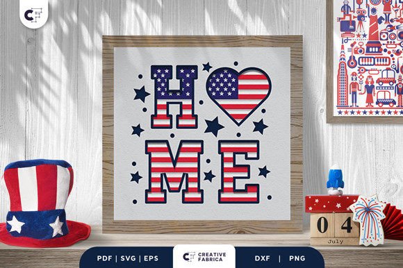USA Home Sign 3D Shadow Box SVG Guide